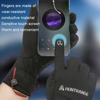HUNTRANGE A037 Plus Velvet Sports Windproof Waterproof Touch Screen Riding Gloves, M, L, XL