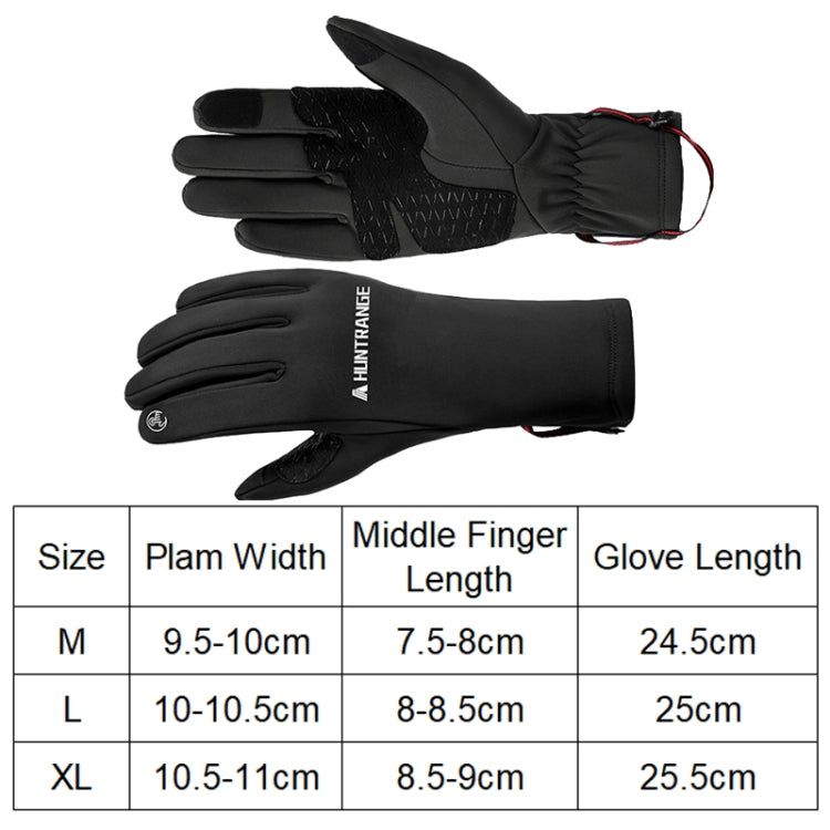 HUNTRANGE A037 Plus Velvet Sports Windproof Waterproof Touch Screen Riding Gloves, M, L, XL