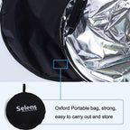 Selens  5 In 1 (Gold / Silver  / White / Black / Soft Light) Folding Reflector Board, Size: 100cm Triangle, 60cm Round, 80cm Round, 110cm Round, 60x90cm, 80x120cm, 120x180cm, 150x200cm, 80cm Triangle, 110cm Triangle