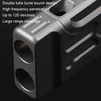 KS007A Titanium Alloy Whistle Dual Tube High Frequency Motion Survival Whistle, KS007A Sandblast, KS007A Stonewash