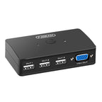 FJGEAR FJ-210UK 2 Ports HD VGA To KVM Switcher With Desktop Controller, FJ-210UK