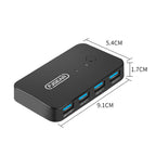 FJGEAR2 FJ-U302 3 In 2 Out USB Shared Shared Switch Expander With Desktop Controller Cable, FJ-U302