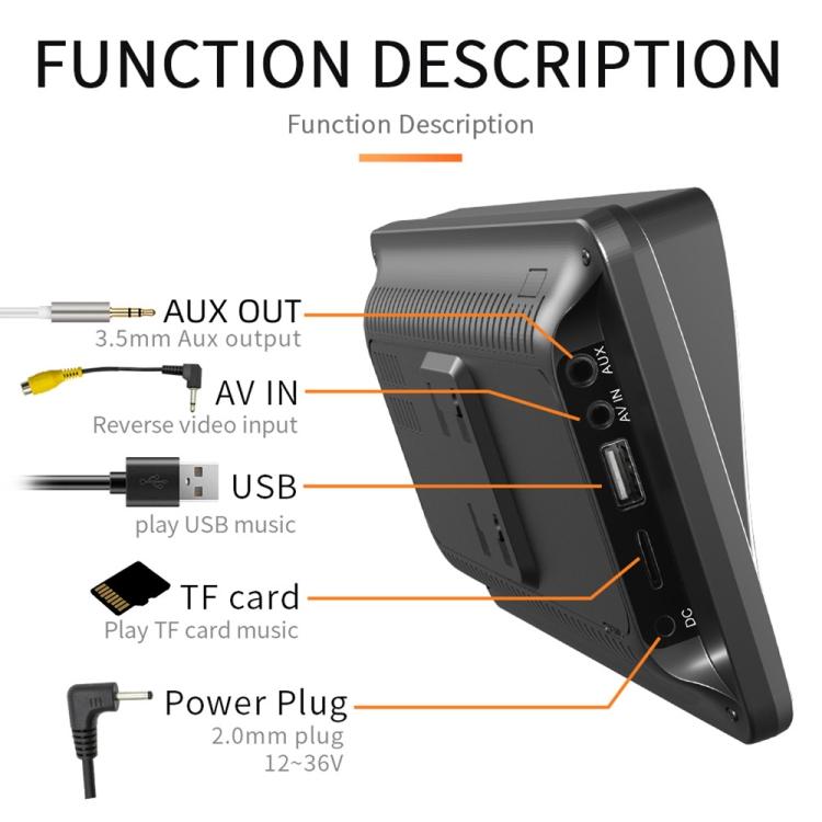7 inch AHD Wireless CarPlay Car MP5 Player, Support Mobile Phone Interconnection, B5300 With Camera