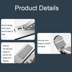 N8 Double-layer Foldable Lifting Aluminum Alloy Laptop Heat Dissipation Stand, N8 (Silver), N8 (Gray), N8 (Oxidized Silver)