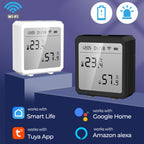 Wifi Temperature And Humidity Meter Sensor Equipment Smart Home Graffiti APP Temperature And Humidity Sensor, White, Black