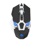 K-Snake Q18 9 Keys 6400DPI Glowing Machine Wired Gaming Mouse, Cable Length: 1.5m, Q18 Black, Q18 White