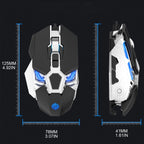K-Snake Q18 9 Keys 6400DPI Glowing Machine Wired Gaming Mouse, Cable Length: 1.5m, Q18 Black, Q18 White
