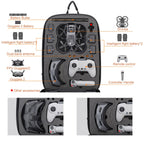 For DJI AVATA  Storage Bag Hard Shell Waterproof Shoulder Bag Backpack, Style 1 Metal Gray Yellow Inner, Style 1 Brushed Gray Black Inner, Style 1 Metal Gray Black Inner, Style 1 Brushed Gray Yellow Inner