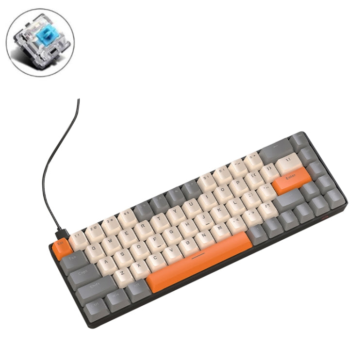 ZIYOU LANG T8 68 Keys RGB Gaming Mechanical Keyboard, Cable Length: 1.5m, Style:, T8 Chalk Version Green Shaft, T8 Micro Light Version Green Shaft, T8 Micro Light Version Tea Shaft, T8 Water Green Version Green Shaft, T8 Water Green Version Red Shaft  ...