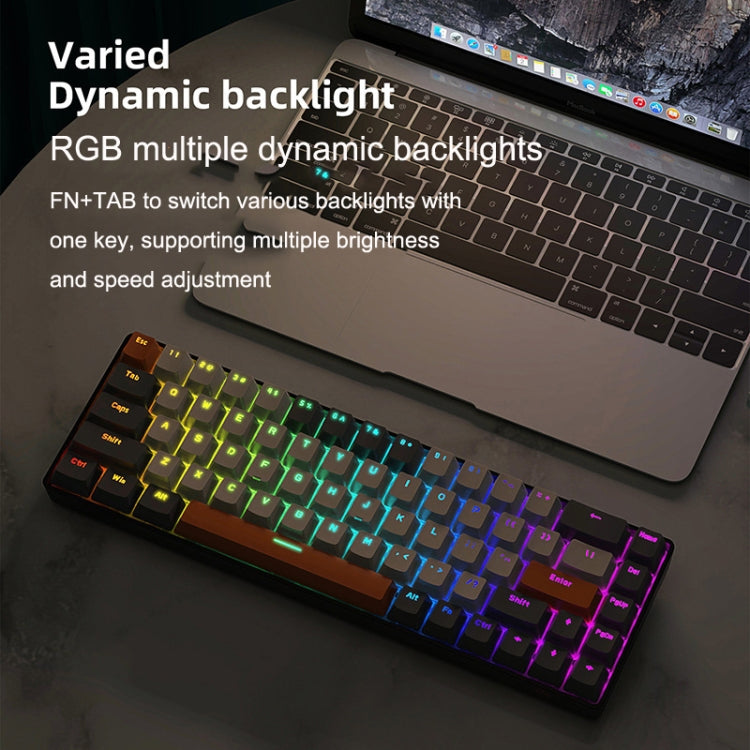 ZIYOU LANG T8 68 Keys RGB Gaming Mechanical Keyboard, Cable Length: 1.5m, Style:, T8 Chalk Version Green Shaft, T8 Micro Light Version Green Shaft, T8 Micro Light Version Tea Shaft, T8 Water Green Version Green Shaft, T8 Water Green Version Red Shaft  ...