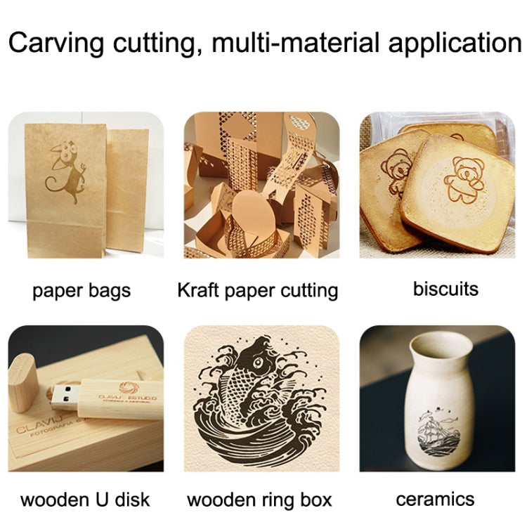 Laser Carvings Mini Marking Machine Can Cut Wood Board Paper Leather, US Plug, DJ7 7W US Plug