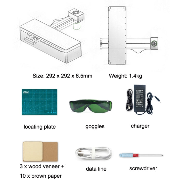 Laser Carvings Mini Marking Machine Can Cut Wood Board Paper Leather, US Plug, DJ7 7W US Plug