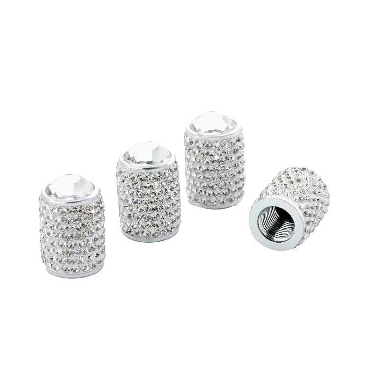 Car Tyre Aluminium Full Diamond Valve Cap With Seal, White, Black, Pink, Red, AB, Purple, Dark Blue, Lake Blue, Shiny Black