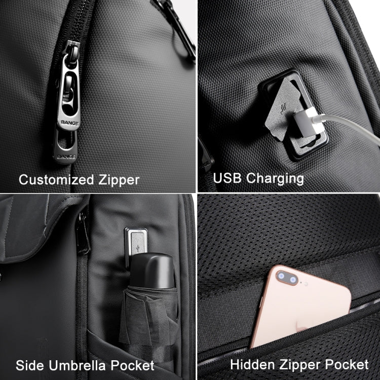 BANGE BG-2575  Anti theft Waterproof Laptop Backpack 15.6 Inch Daily Work Business Backpack, BG-2575 Black, BG-2575  Grey