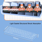 LANGTU GK65 65 Keys Wireless / Bluetooth / Wired Three Model Game Mechanical Keyboard, Cable Length: 1.5m, GK65 (Sky Blue), GK65 (Milk White)