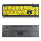 T801 104 Keys Special People Children Old Man Big Letters USB Wired Keyboard, Cable Length: 1.38m, T801 Yellow