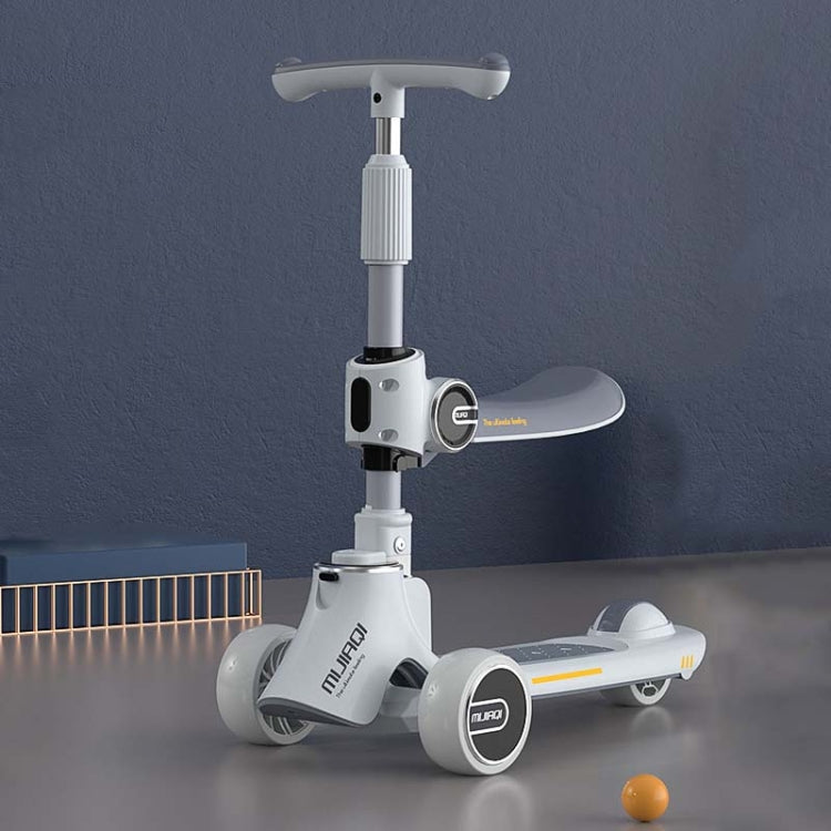 MIJIAQI 01 3 In 1 Multifunctional Foldable Children Scooter with Music and Lights, Spec:, White Seat, Gray Seat, Pink Seat, Blue Seat, White, Gray, Pink, Blue