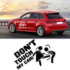 10 PCS Car Sticker Do Not Touch My Car Personalised Reflective Warning Sticker, Black, White