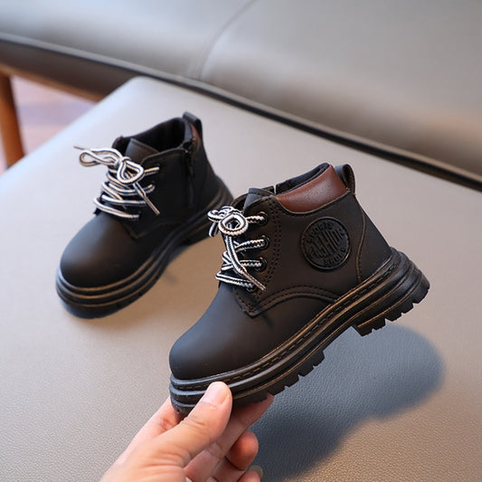 Children Martin Boots Leather Kids Shoes Boys Girls Casual Short Boots, 21, 22, 23, 24, 25, 26, 27, 28, 29, 30