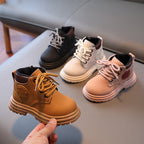 Children Martin Boots Leather Kids Shoes Boys Girls Casual Short Boots, 21, 22, 23, 24, 25, 26, 27, 28, 29, 30