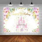 1.5m X 1m Cartoon Castle Photography Background Cloth Birthday Party Scene Decoration