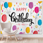 Happy Birthday Photo Backdrop Party Decoration Tapestry, 230x180cm, 230x150cm