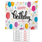 Happy Birthday Photo Backdrop Party Decoration Tapestry, 230x180cm, 230x150cm