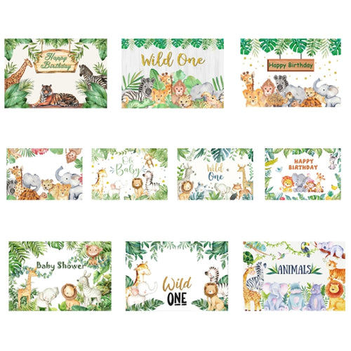 1.5m x 1m Animal Forest Cartoon Birthday Party Banquet Decoration Photo Background Cloth, MDT10056