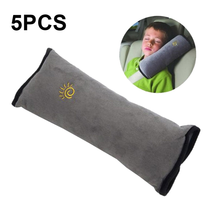 5 PCS Children Car Seat Belt Protective Cover Thickened Plush Shoulder Pillow, Beige, Blue, Pink, Gray