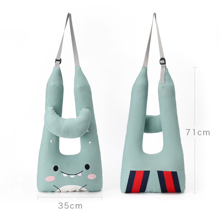 8146 Cartoon Adjustable Car Children Sleep Safety Belt U-shaped Neck Pillow, Coffee Monkey, Gray Totoro, Blue Penguin, Pink Fox, Green Dinosaur, Yellow Cat, Pink Bun