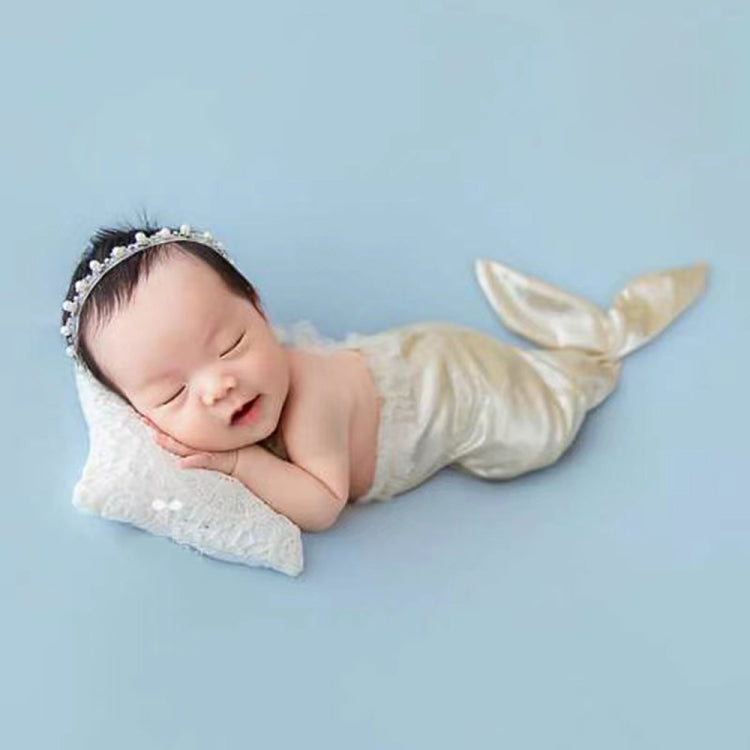 Newborn Photography Clothing Mermaid Modeling Jumpsuit + Headdress Set, Mermaid Set(White), Mermaid Set(Pink), Mermaid Set(Yellow), Mermaid Set (Purple), Mermaid Set (Brown), Mermaid Set (Champagne)