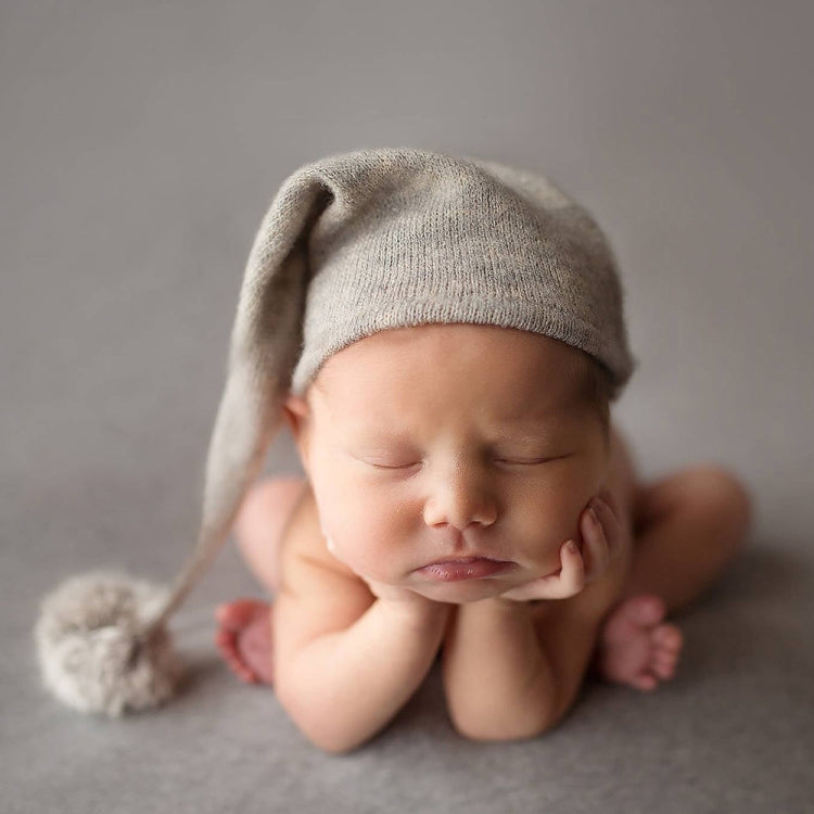 Newborn Photography Clothing Baby Photography Fur Ball Knitted Long Tail Hat, Hat(Camel), Hat(Pink), Hat(Yellow), Hat(Light Blue), Hat(Blue), Hat(White), Hat(Light Purple), Hat(Grey), Hat(Coffee), Hat(Green), Hat(Taro Color), Hat(Light Green)