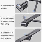 X23 3 In 1 Portable Storage Foldable Aluminum Phone Tablet Stand, X23 (Grey), X23 (Silver)