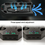 For PS5 DE/UHD 2 In 1 Handheld Console Cooling Stand Fan Base, White, Black