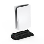 For PS5 DE/UHD 2 In 1 Handheld Console Cooling Stand Fan Base, White, Black