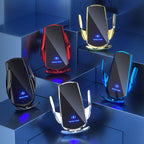 Q3 Infrared Induction Magnetic Car Wireless Charging Phone Bracket with Micro USB + 8 Pin + Type-C / USB-C Magnetic Connector, Q3 Blue, Q3 Red, Q3 Black, Q3 Gold, Q3 Silver