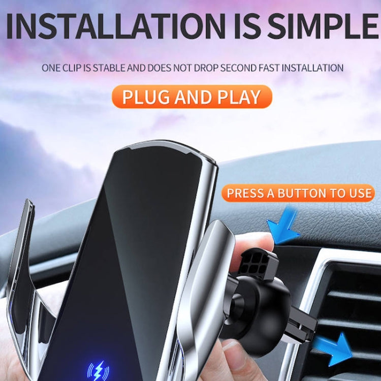 Q3 Infrared Induction Magnetic Car Wireless Charging Phone Bracket with Micro USB + 8 Pin + Type-C / USB-C Magnetic Connector, Q3 Blue, Q3 Red, Q3 Black, Q3 Gold, Q3 Silver