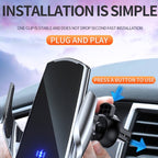Q3 Infrared Induction Magnetic Car Wireless Charging Phone Bracket with Micro USB + 8 Pin + Type-C / USB-C Magnetic Connector, Q3 Blue, Q3 Red, Q3 Black, Q3 Gold, Q3 Silver