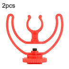 2pcs Microphone Mounting Bracket Cold Shoe Mount Mic Holder, 2pcs Cold Shoe Mount Red