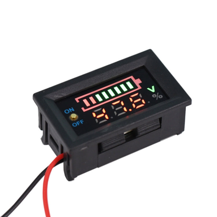 Electric Car Lithium Battery Voltage Power Meter Display Switch, 6-30V, 7-100V