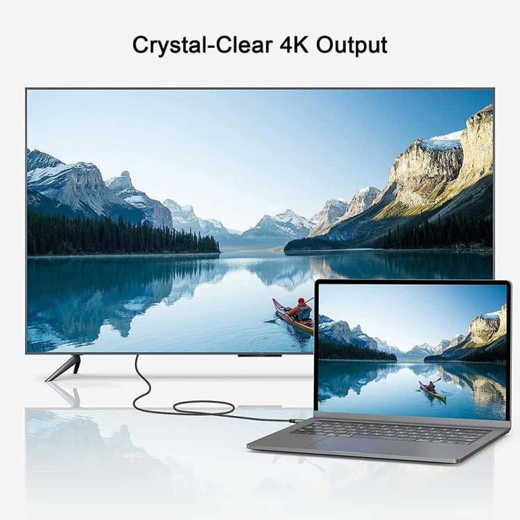 QGeeM QG-UA13 Type-C To DP 4K 60Hz Nylon Braided Adapter Cable, Length:, 3m (4K-60Hz), 1.2m (4K-60Hz), 1.8m (4K-60Hz)