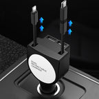 3 In 1 3.1A Dual USB Single Pull Retractable Fast QC3.0 Car Charger, Red, White, Blue, Green, Black