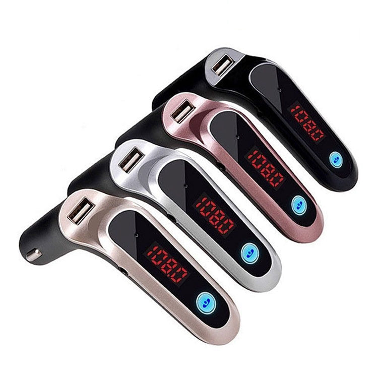 S7 Smart Digital Display Music Player Calling Car Charger, S7 Rose Gold, S7 Black, S7 Silver, S7 Gold