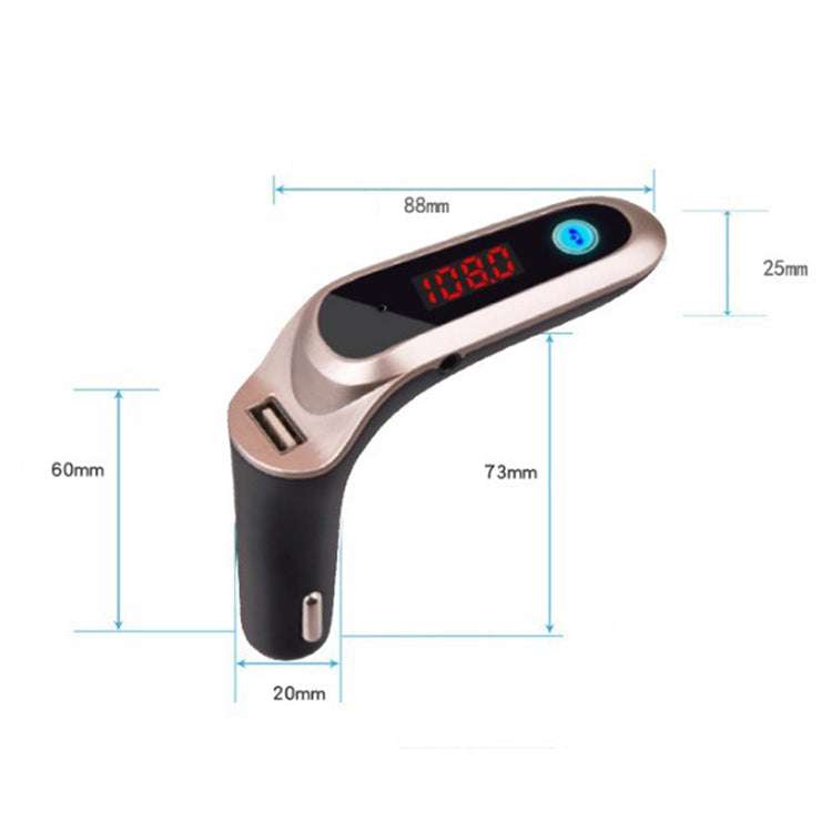 S7 Smart Digital Display Music Player Calling Car Charger, S7 Rose Gold, S7 Black, S7 Silver, S7 Gold