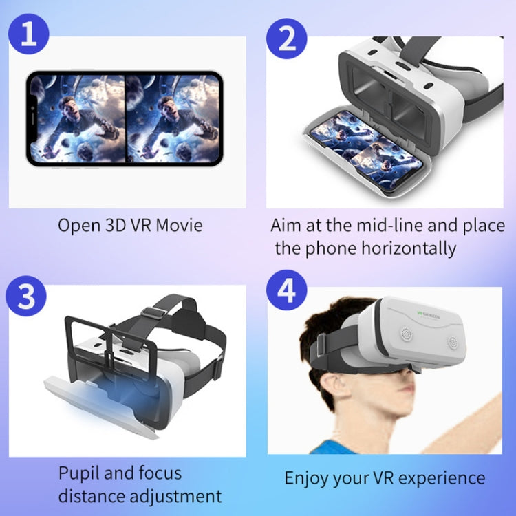 VRSHINECON G15 Helmet Virtual Reality VR Glasses All In One Game Phone 3D Glasses, G15 White, G15 Black