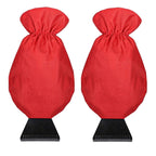 2pcs Winter Warm Car Snow Shoveling Gloves Deicing Snow Scraper, Red, Black