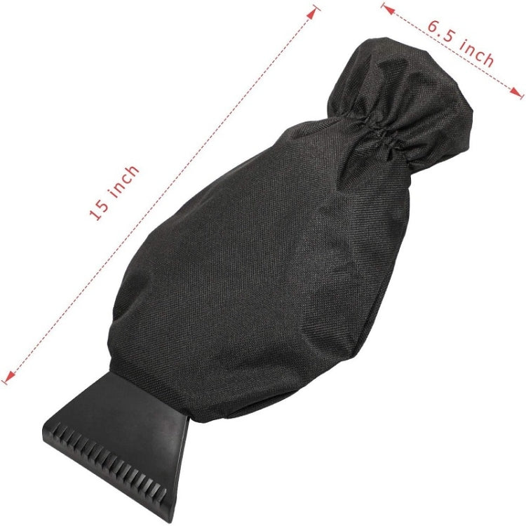 2pcs Winter Warm Car Snow Shoveling Gloves Deicing Snow Scraper, Red, Black