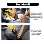 S308 Car Steering Wheel Wire Rope Lock Security Anti-theft Locks, S308 Red, S308 Yellow, S308 Black