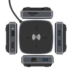 AY95 8 In 1 TYPE-C/USB-C To HUB Extended Dock Wireless Fast Charging Concentrator, 0.2m TYPE-C/USB-C