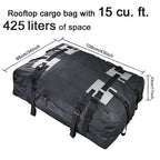 15 Cubic Foot Car Universal Rainproof Roof Luggage Outdoor Camper Roof Bag + Non-slip Mat, T20656 Roof Bag + Non-slip Mat